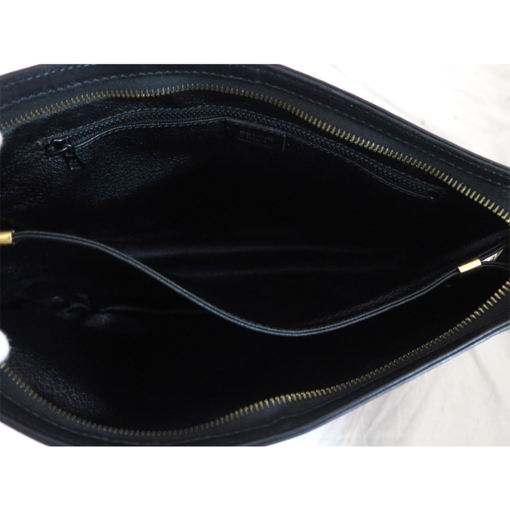 Celine Gold Clutch Black Bag Logo Leather - Picture 4 of 4